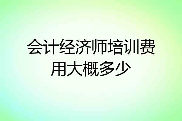 会计经济师培训费用大概多少