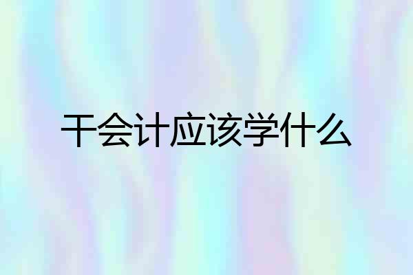 干会计应该学什么