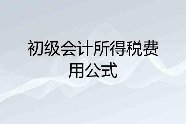 初级会计所得税费用公式