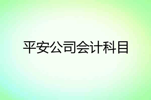 平安公司会计科目