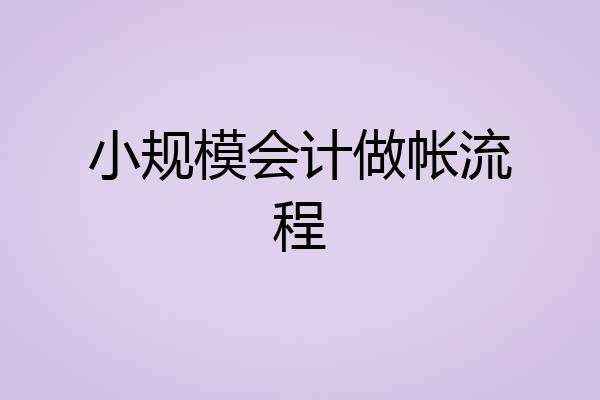 小规模会计做帐流程