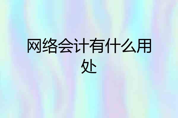 网络会计有什么用处