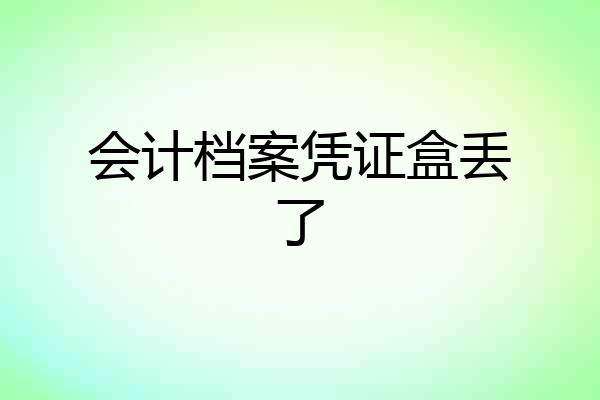 会计档案凭证盒丢了