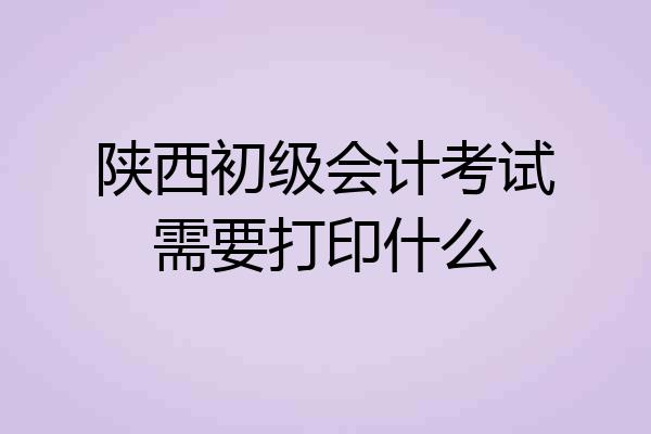 陕西初级会计考试需要打印什么