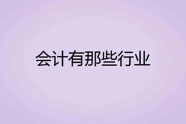 会计有那些行业