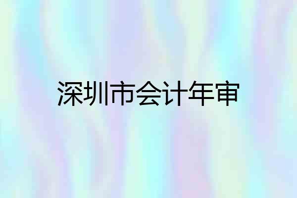 深圳市会计年审