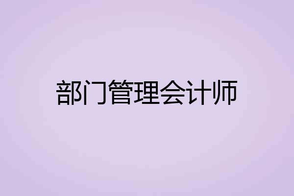 部门管理会计师