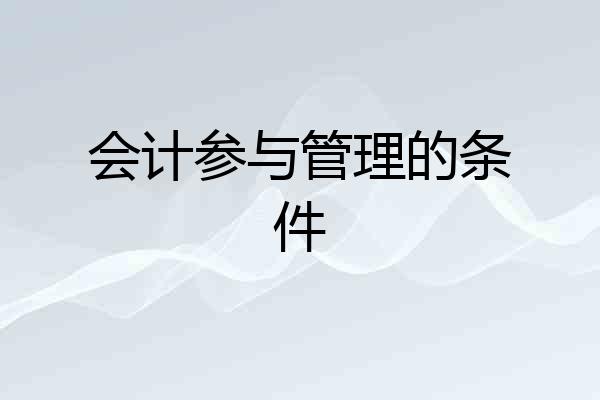 会计参与管理的条件