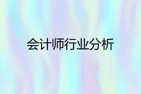会计师行业分析
