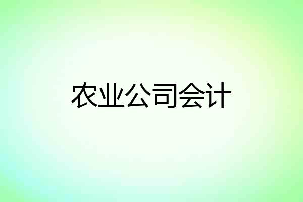 农业公司会计