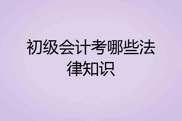 初级会计考哪些法律知识