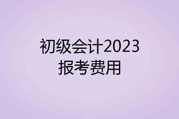 初级会计2023报考费用