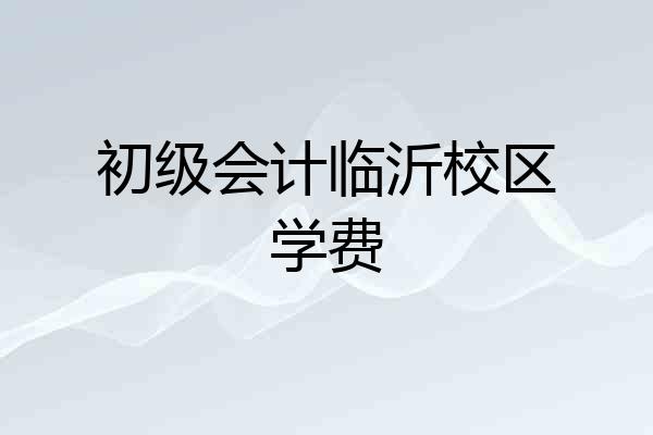 初级会计临沂校区学费