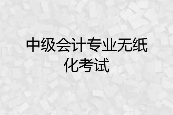 中级会计专业无纸化考试