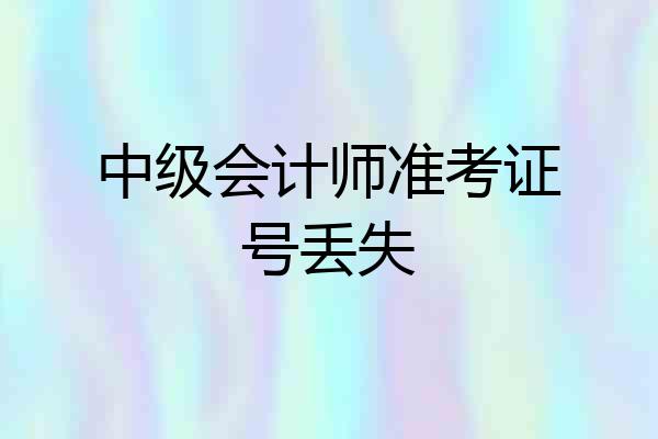 中级会计师准考证号丢失