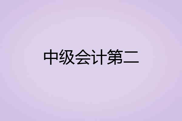 中级会计第二