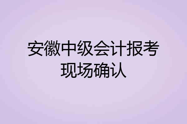安徽中级会计报考现场确认