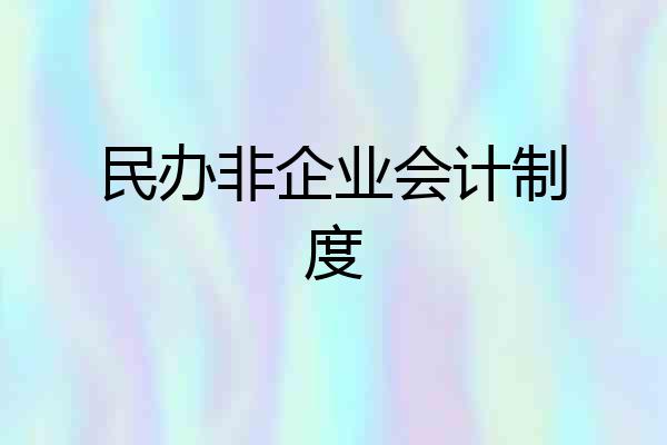 民办非企业会计制度