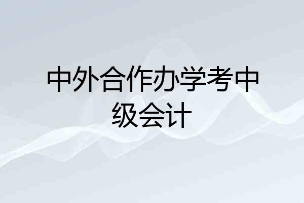中外合作办学考中级会计