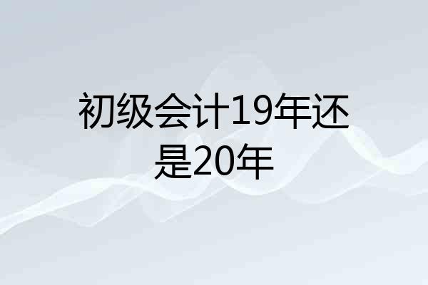 初级会计19年还是20年