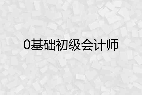 0基础初级会计师