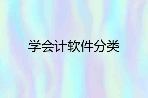 学会计软件分类