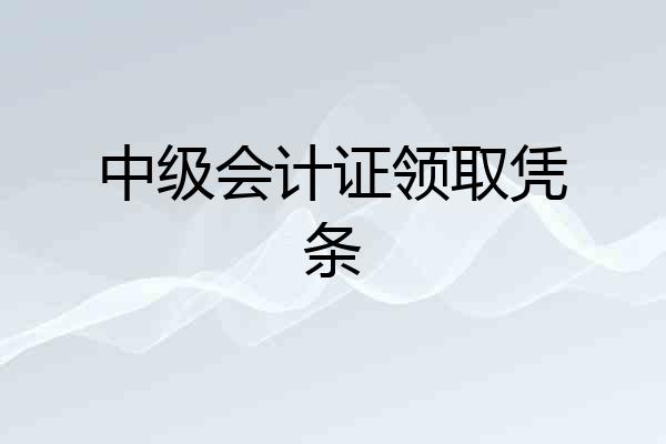 中级会计证领取凭条
