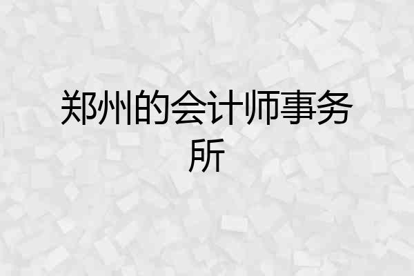 郑州的会计师事务所
