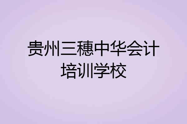 贵州三穗中华会计培训学校