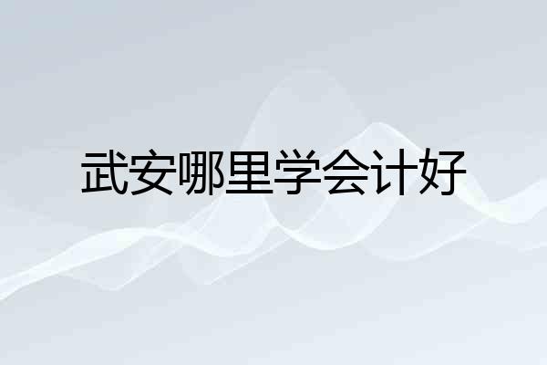 武安哪里学会计好