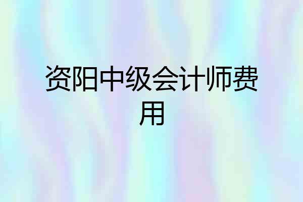 资阳中级会计师费用