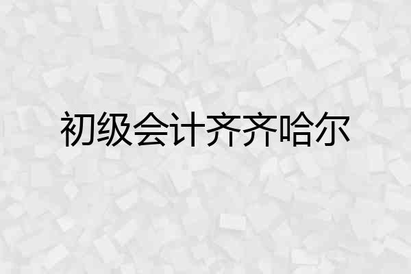 初级会计齐齐哈尔