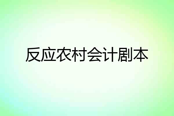 反应农村会计剧本