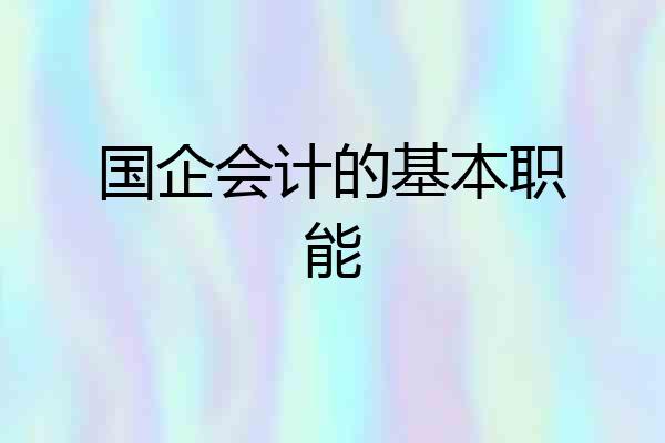 国企会计的基本职能