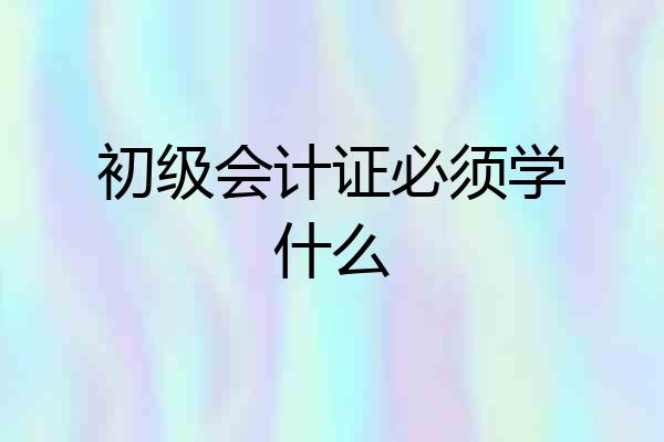 初级会计证必须学什么