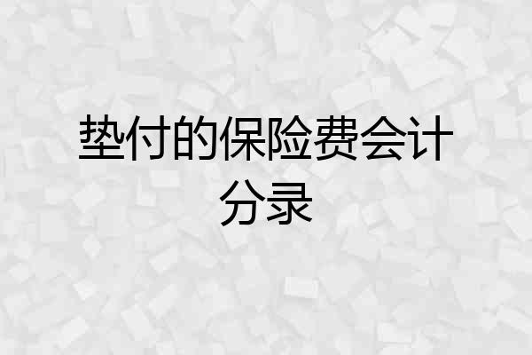 垫付的保险费会计分录