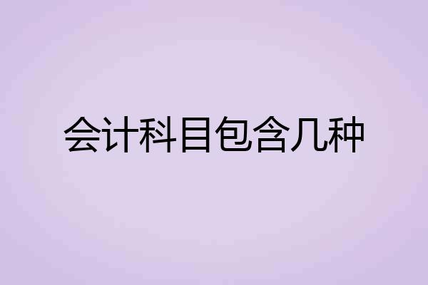 会计科目包含几种