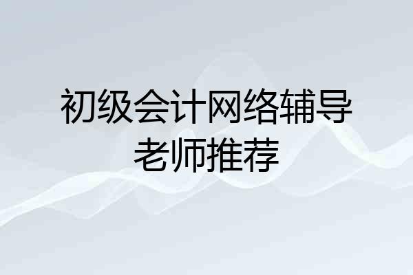 初级会计网络辅导老师推荐