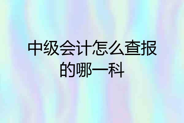 中级会计怎么查报的哪一科