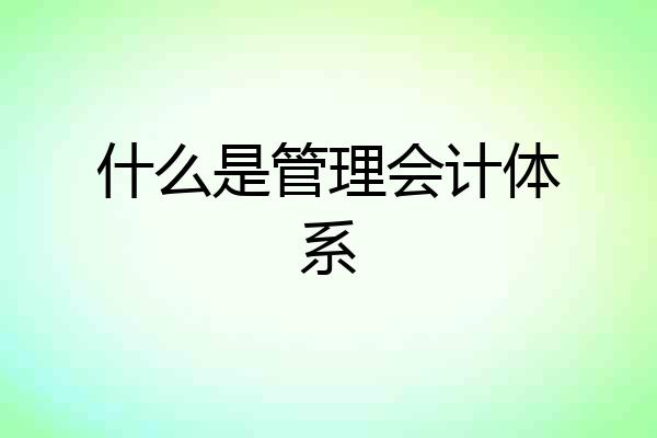 什么是管理会计体系