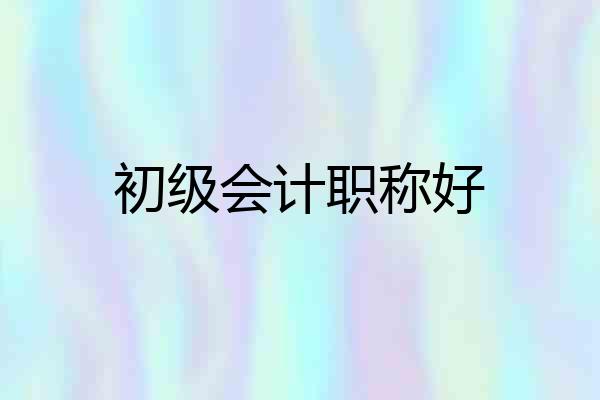 初级会计职称好