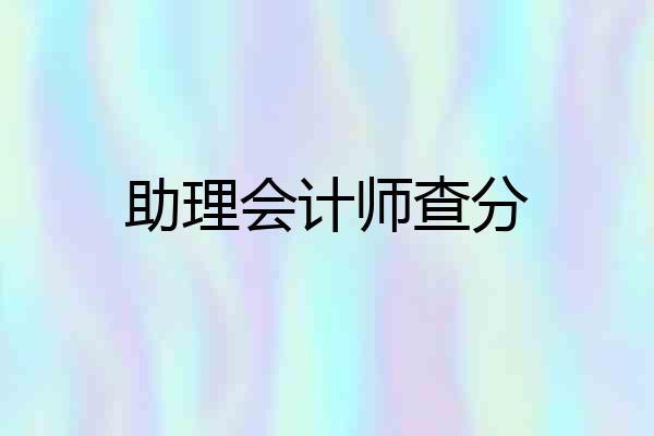 助理会计师查分