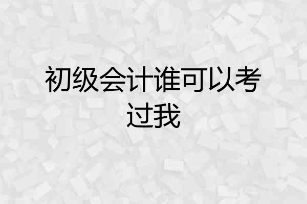 初级会计谁可以考过我