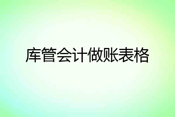 库管会计做账表格