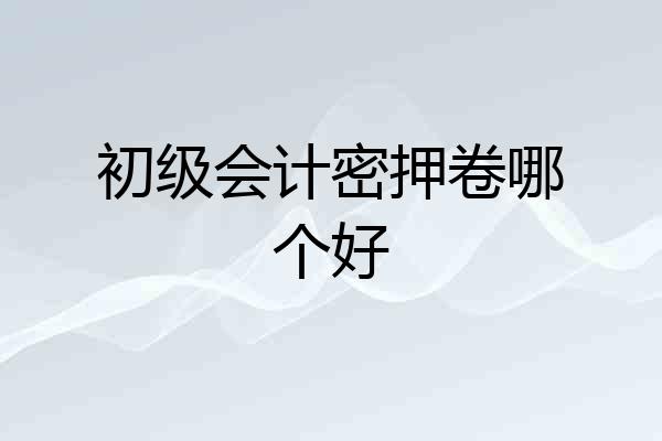 初级会计密押卷哪个好