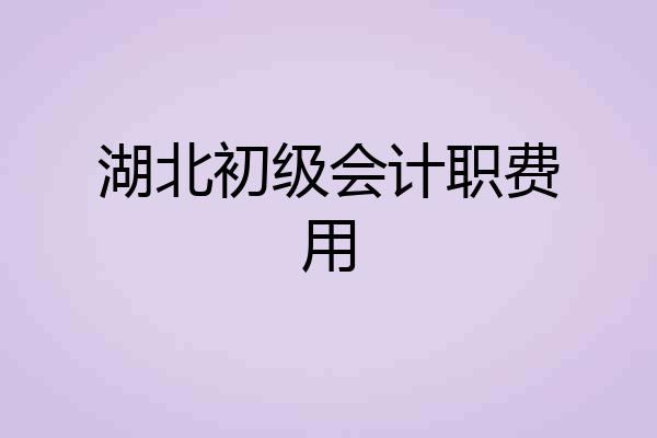 湖北初级会计职费用