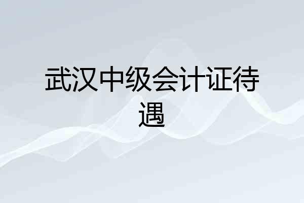 武汉中级会计证待遇