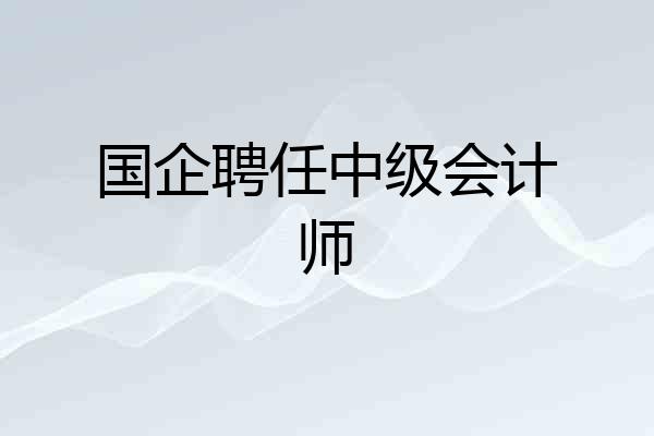 国企聘任中级会计师