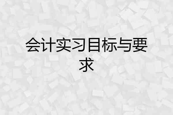 会计实习目标与要求