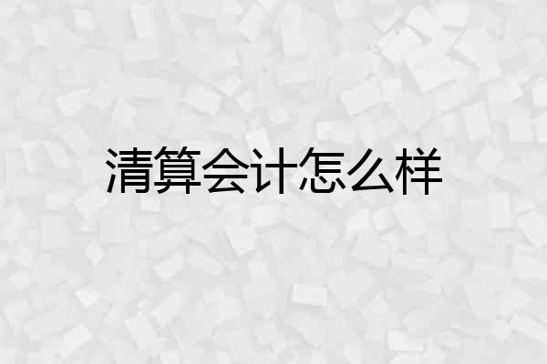 清算会计怎么样
